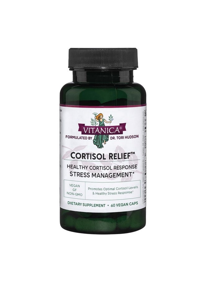 Vitanica Vitanica Cortisol Relief, Dr. Formulated Sleep, Stress, Cortisol Manager Supplement, Vegan, 60 Capsules (Cortisol Relief)  - Image 1