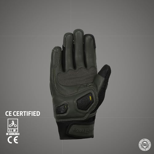 Royal Enfield Roadbound Ce Certified Riding Gloves Olive S 20Cm with Knox and SPS Protection and Excellent Ventilation - Image 5