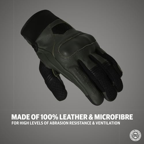 Royal Enfield Roadbound Ce Certified Riding Gloves Olive S 20Cm with Knox and SPS Protection and Excellent Ventilation - Image 3
