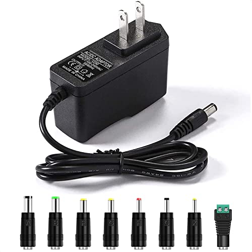 LitStar 6V 2A Power Adapter Charger [AC 6 Volts 2 Amps Regulated Switching Power Supply] with 8 Interchangeable DC Plug for 300mA 400mA 500mA 600mA 700mA 800mA 900mA 1000mA 1500mA 2000mA Equipment - Image 1