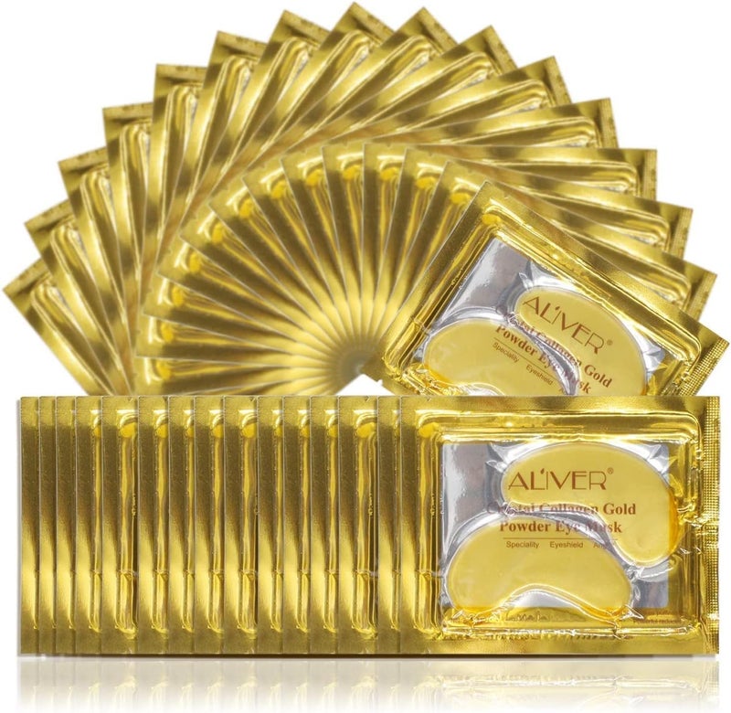 Under Eye Treatment Mask Collagen 24k Gold Under Eye Gel Pads Reduce Dark Circles and Puffy Eyes Anti Wrinkle Soothing Dry Lines Self Care Eye Patches 25 Pairs Individually packaged