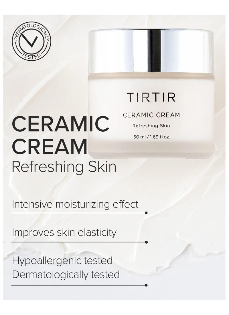 TIRTIR - TIRTIR Ceramide Moisturizing Cream 50ml – Hydrating Korean Skincare with Shea Butter & Centella Asiatica – Nourishing Face Cream for Dry & Sensitive Skin, Glowing & Strengthened Skin Barrier - Image 1