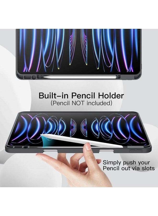 "2024 iPad Pro 13-Inch Smart Case with Pencil Holder – Grey, Supports Touch ID & Auto Wake/Sleep" - Image 3