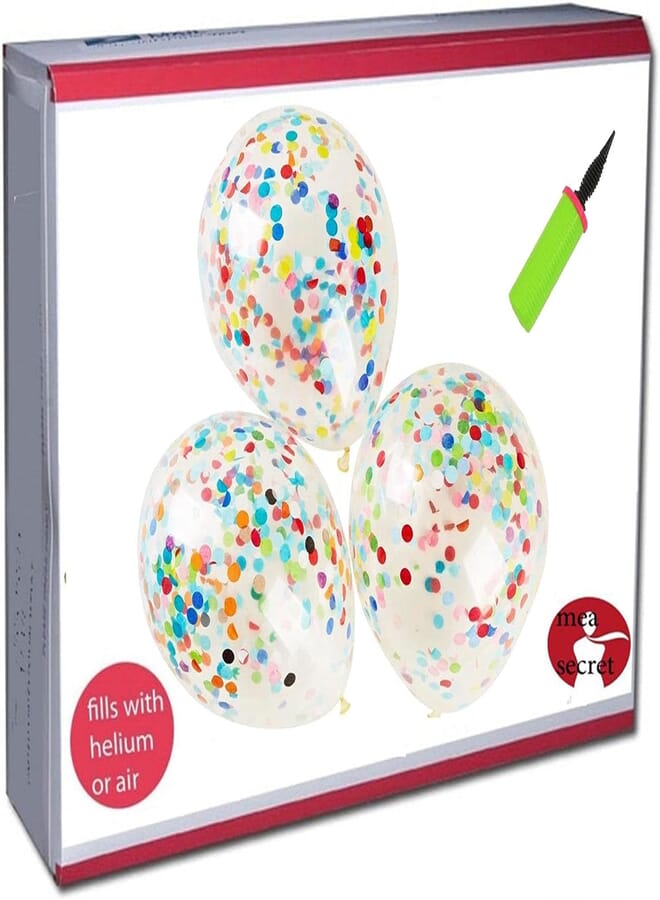 Secret 10PCS Confetti Latex Balloon Paper Balloons Filled with Multicolor Confetti for Wedding Party Decor,Mixed Color, for Parties,Birthday,Festival, Christmas