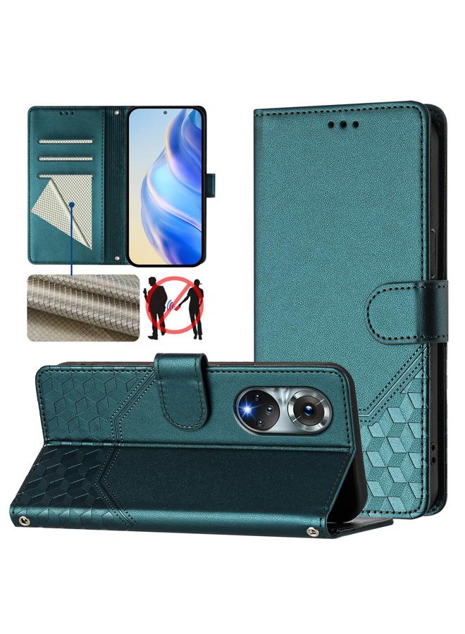 S-TOP Case For Huawei nova 9 Honeycomb Embossing RFID Leather Phone Case - Image 1