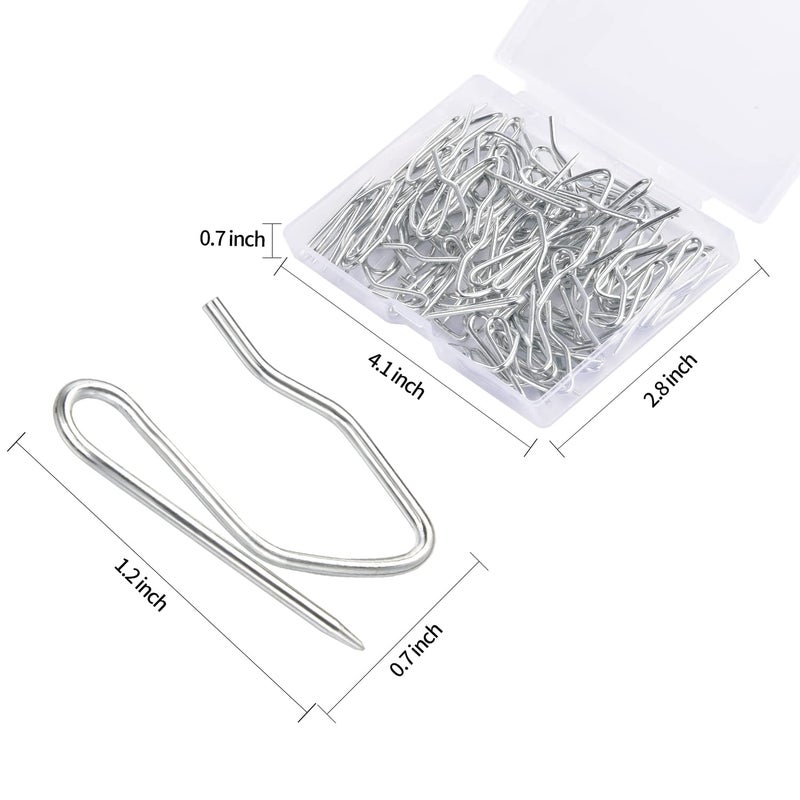 Sopito Curtain Hooks, Sopito 58pcs 1.2 Inches Metal Drapery Pin and Hook for Door Window Shower Curtain, Silver White - Image 2