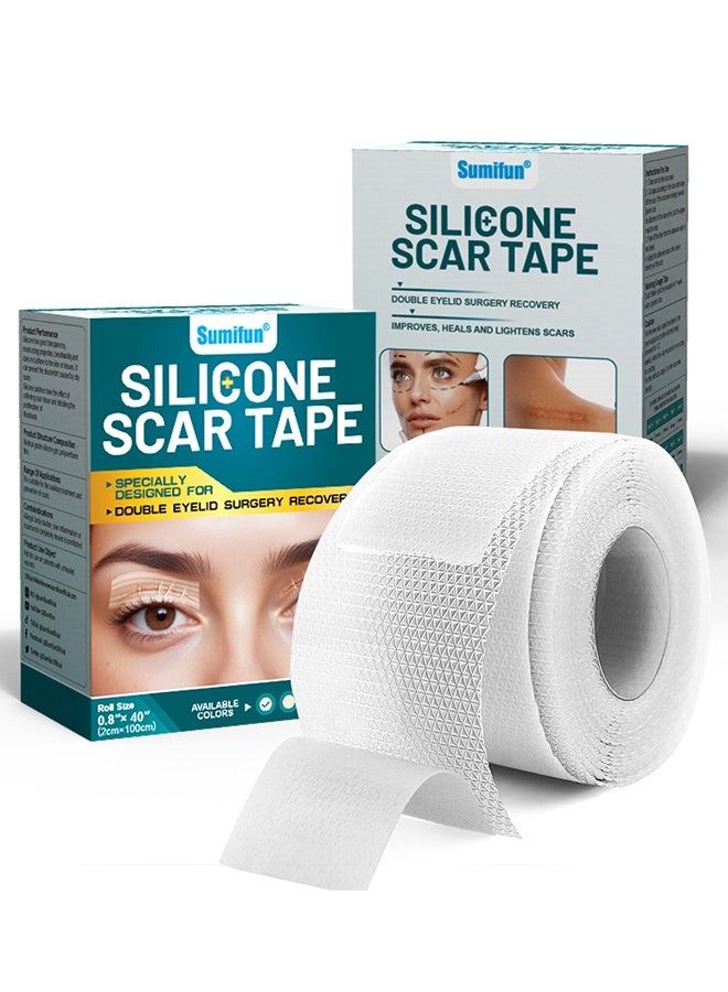 Generic Silicone Scar Sheets (2x 100cm), Silicone Scar Tape for Scar Removal Treatment, Reusable Silicone Scar Strips for C-Section, Keloid, Burn, Acne, Surgical Scars - Image 1