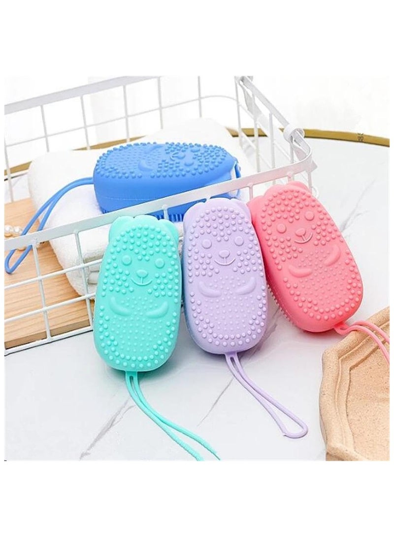 Soft Silicone Loofah with Bouncy Sponge – Multicolor - Image 1