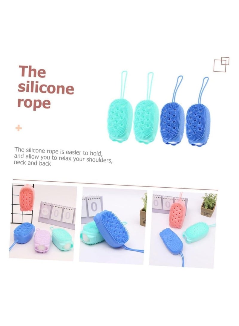 Soft Silicone Loofah with Bouncy Sponge – Multicolor - Image 3