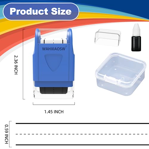 WAHXIAOSW Handwriting Lines Stamp Roller Self-Inking Line Rolling Stamps Handwriting Practice Tool for Teachers Kids Kindergarten (Blue) - Image 2