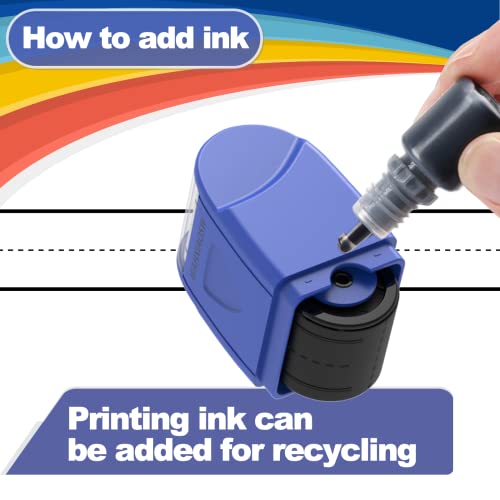 WAHXIAOSW Handwriting Lines Stamp Roller Self-Inking Line Rolling Stamps Handwriting Practice Tool for Teachers Kids Kindergarten (Blue) - Image 3