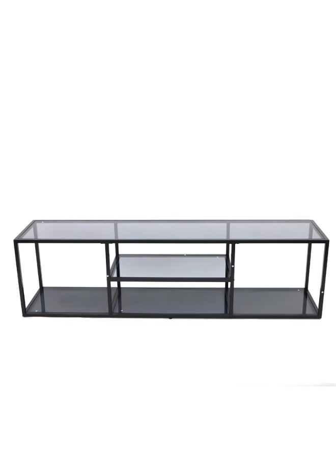 AL Hadaya Mall Black Classic Design Glass Plasma TV Stand, 180x40x50cm - Image 3