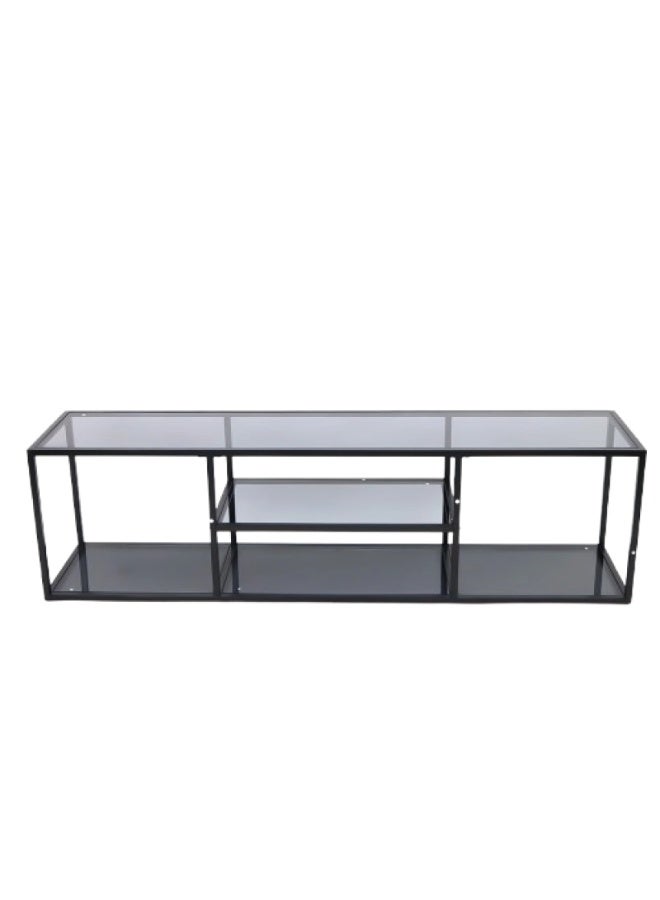 AL Hadaya Mall Black Classic Design Glass Plasma TV Stand, 180x40x50cm - Image 2