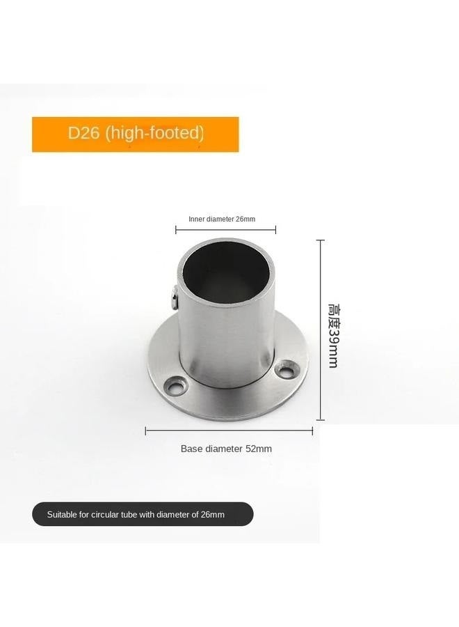 4 Packs Stainless Steel Pole Sockets Flange Rod Holder, Wall Mount Pipe Bracket with Screws(Fit 26mm / 1'') (Silver Tone) - Image 5