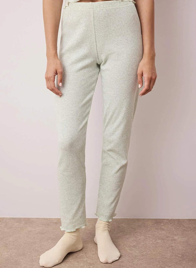 trendyol Mint Collar and Baby Overlock Detailed Cherry Accessories Ribbed Knitted Pajama Set - Image 4