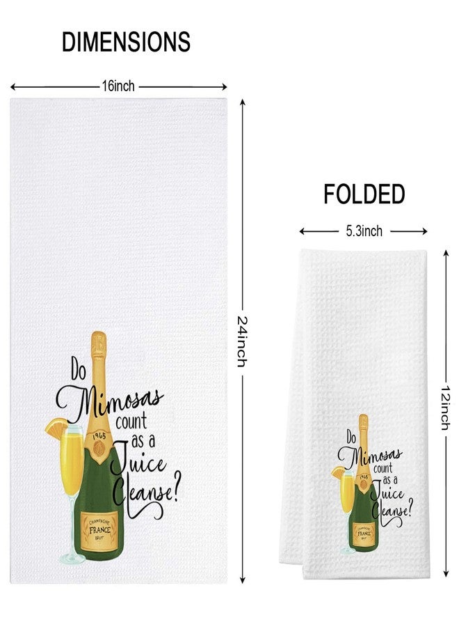 WCGXKO Champagne Lover Gift Best Friend Housewarming Gift Novelty Quote Kitchen Decor Towel for Champagne Drinker (Do Mimosas Towel) - Image 2