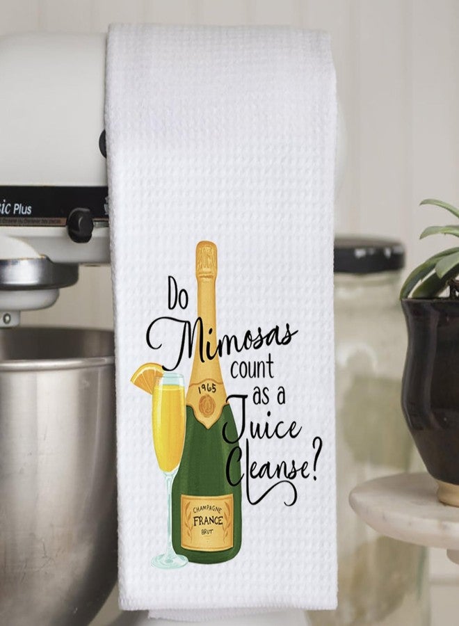 WCGXKO Champagne Lover Gift Best Friend Housewarming Gift Novelty Quote Kitchen Decor Towel for Champagne Drinker (Do Mimosas Towel) - Image 5