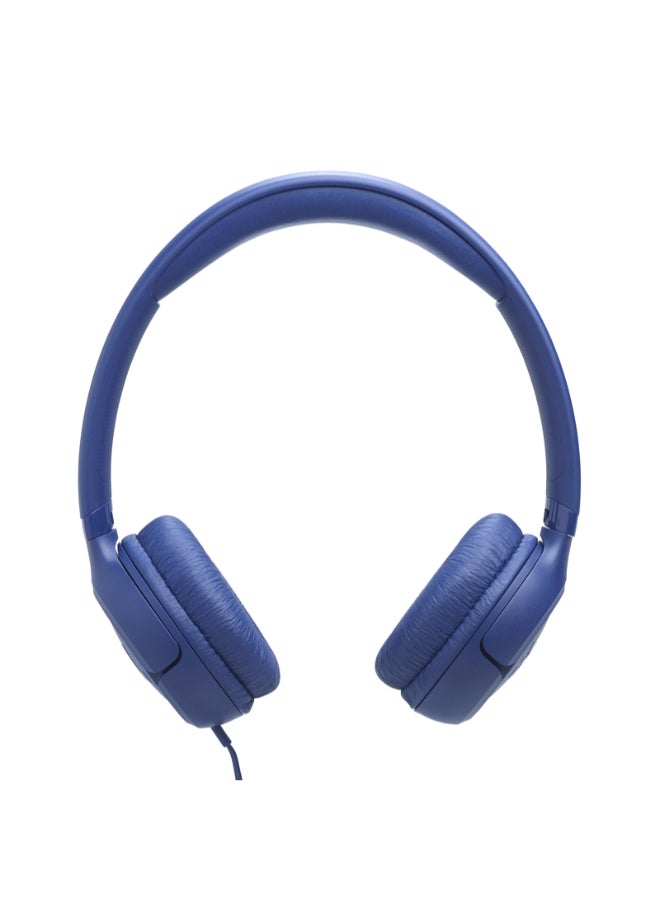 JBL Tune 530C USB-C Wired On-Ear Headphones with Hi-Res Audio, Pure Bass Sound, 3-Button Mic Remote, Easy EQ Presets, Lightweight Foldable Design, Tangle-Free Flat Cable Blue - Image 2