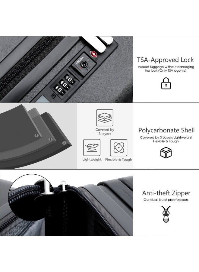 LIGHTGO 7655 large size check in size PC Suitcase check in luggage 26 inch with Expandable with TSA travel spinner case - Image 4