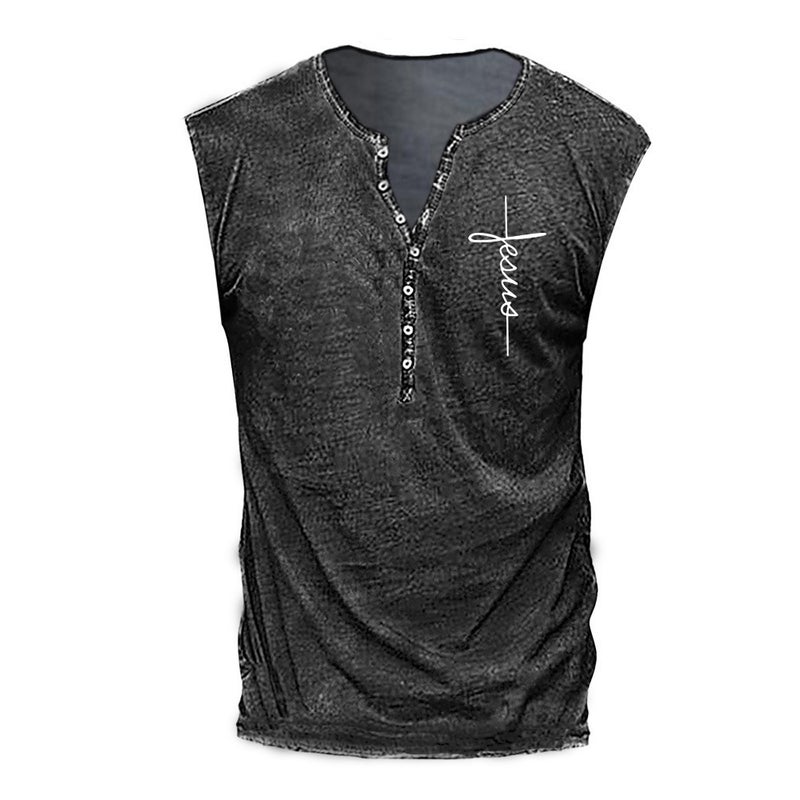 2023 European Size Men'S Popular Digital Printing Casual Vest Plus Size Men'S - Image 3