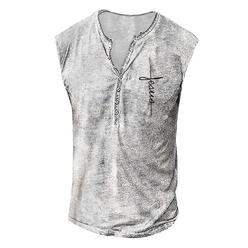 2023 European Size Men'S Popular Digital Printing Casual Vest Plus Size Men'S - Image 1