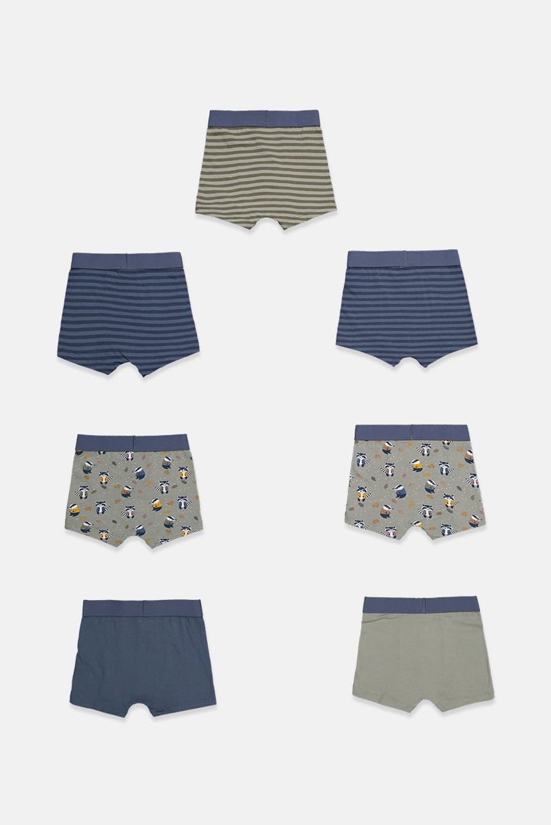 Tchibo Toddlers Boy 7 Pairs Of Boxer Briefs, Olive Combo  - Image 2