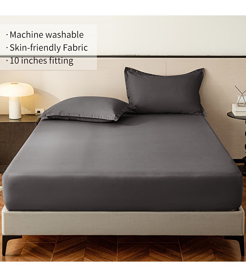 3 Piece Solid White Bed Sheet Set Soft Breathable Bedding For Bedroom Guest Room Machine Washable 1 Flat Sheet 2 Pillowcases Excludes Inserts 38 98 By 74 8 Inches - Image 4