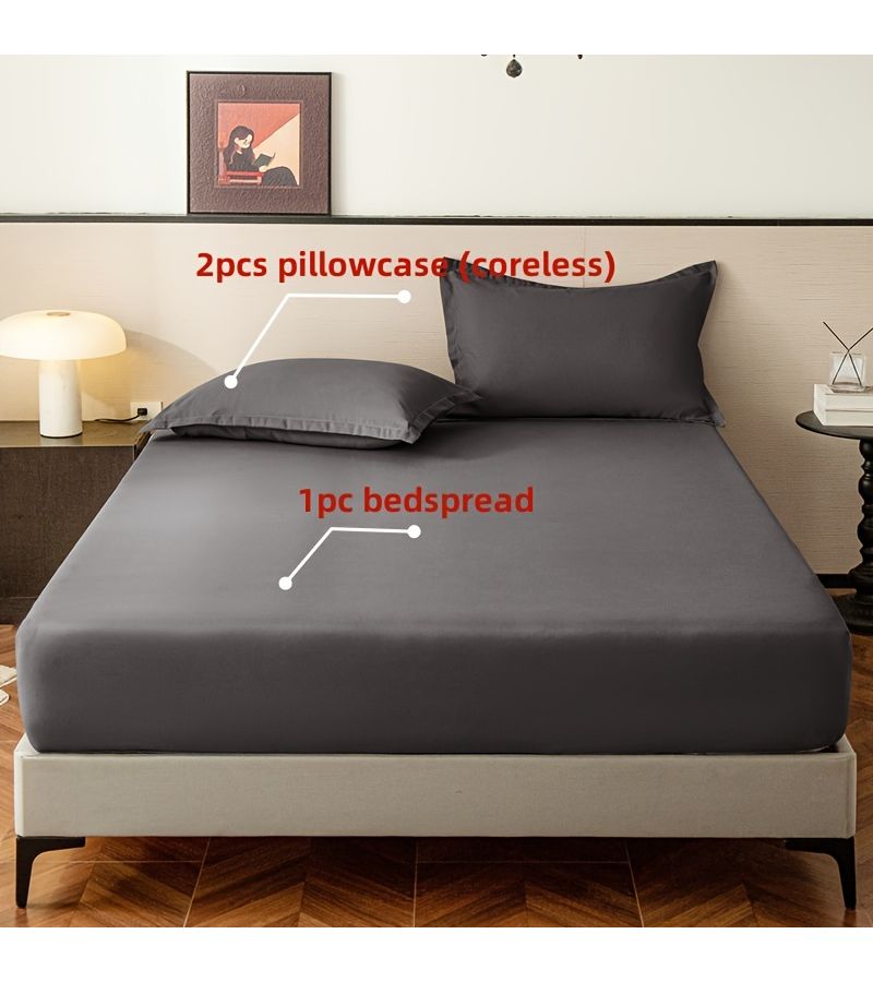 3 Piece Solid White Bed Sheet Set Soft Breathable Bedding For Bedroom Guest Room Machine Washable 1 Flat Sheet 2 Pillowcases Excludes Inserts 38 98 By 74 8 Inches - Image 2