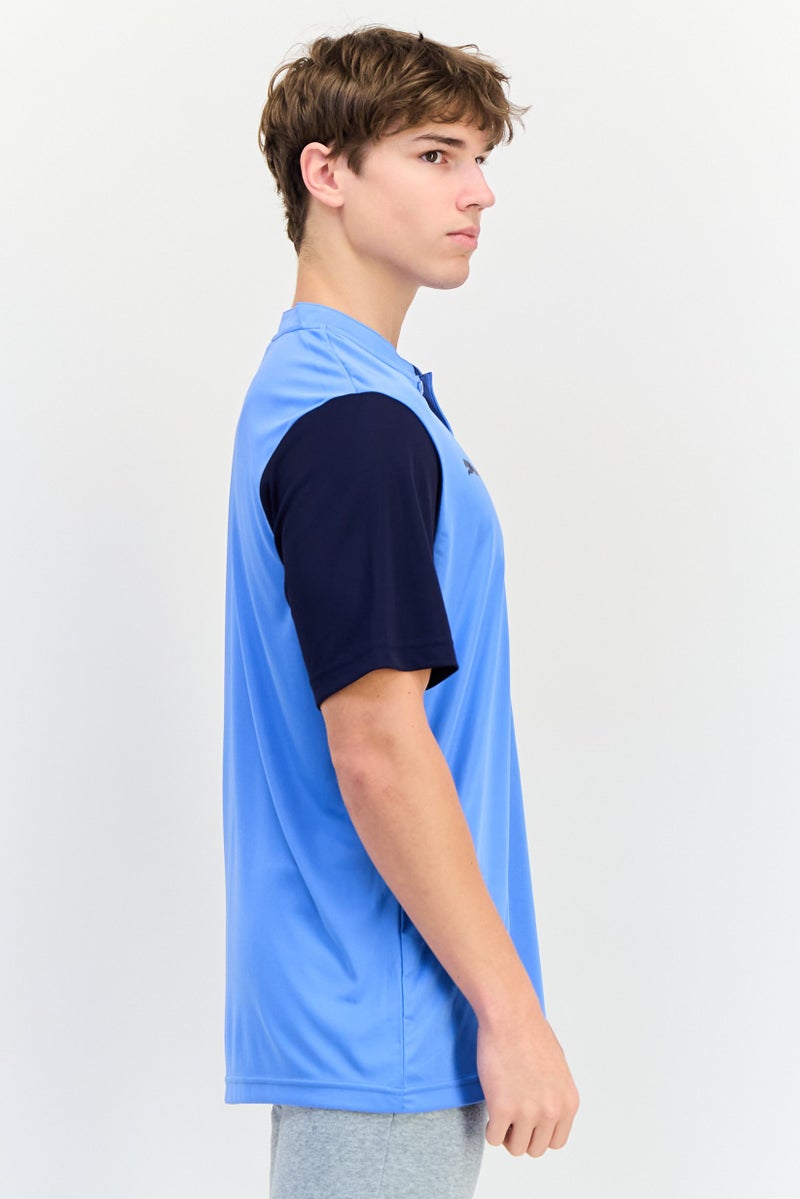 PUMA تي شيرت بولو قصير الأكمام للرجال بياقة ضيقة رياضية، أزرق - Image 2