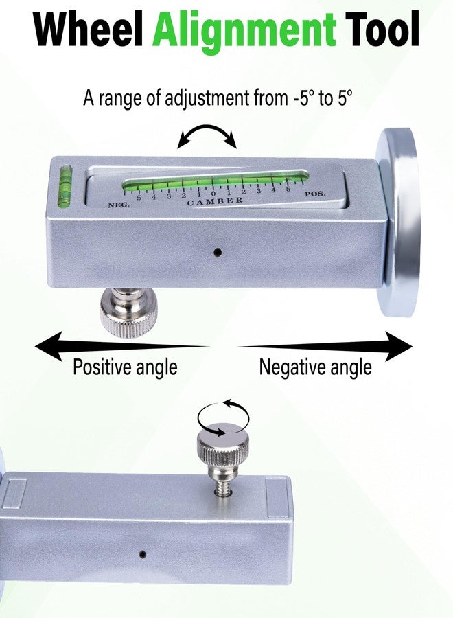 Sixzoo Wheel Alignment Tool, Universal Camber Alignment Tool, Adjustable Magnetic Gauge Tools, Alignments Tools Automotive, Caster Camber Gauge, Tire Repair Accessories for Most Cars Trucks RVs - Image 2
