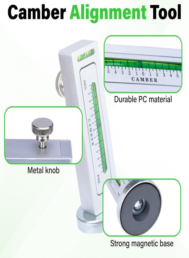 Sixzoo Wheel Alignment Tool, Universal Camber Alignment Tool, Adjustable Magnetic Gauge Tools, Alignments Tools Automotive, Caster Camber Gauge, Tire Repair Accessories for Most Cars Trucks RVs - Image 4