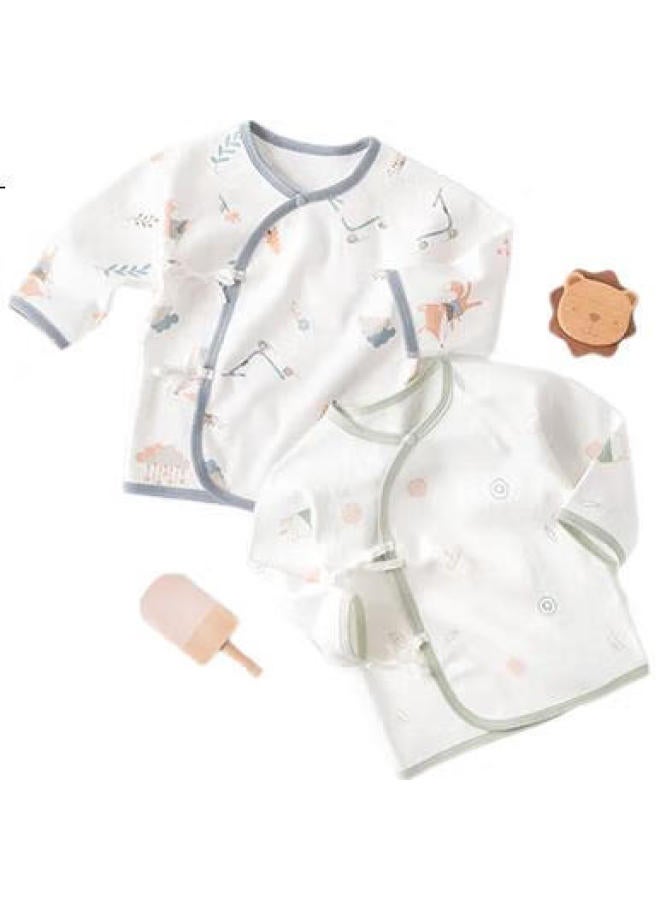 Good bear Guaiqi Xiong Newborn Pure Cotton Half-Back Shirt, Spring And Autumn Season, Newborn Baby Long-Sleeve Monk Robe, Infant Seamless Top - Image 1