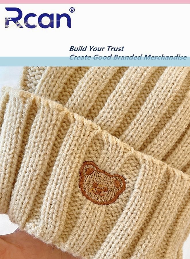 Rcan Kids Cute Cartoon Baby Fetal Cap Soft Warm Knitting Baby Hat Cotton 5 Months - 3 Years Old Brown - Image 2
