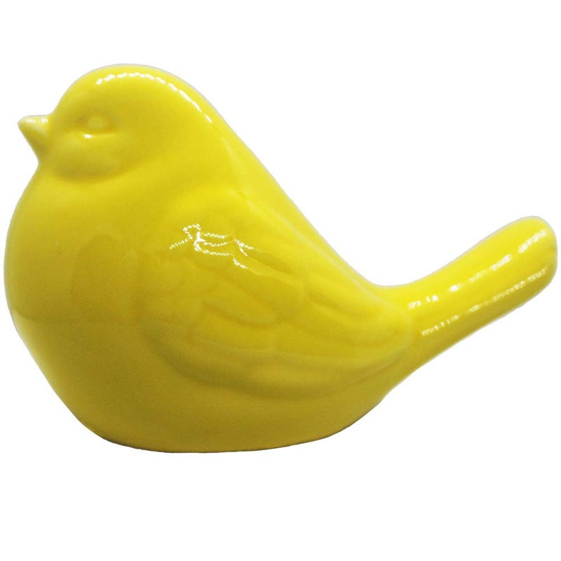 YANGMEI New Yellow Ceramic Bird Statue Figurine for Home Indoor Outdoor Decoration Animal Birds Model Home Decor Creative Gift