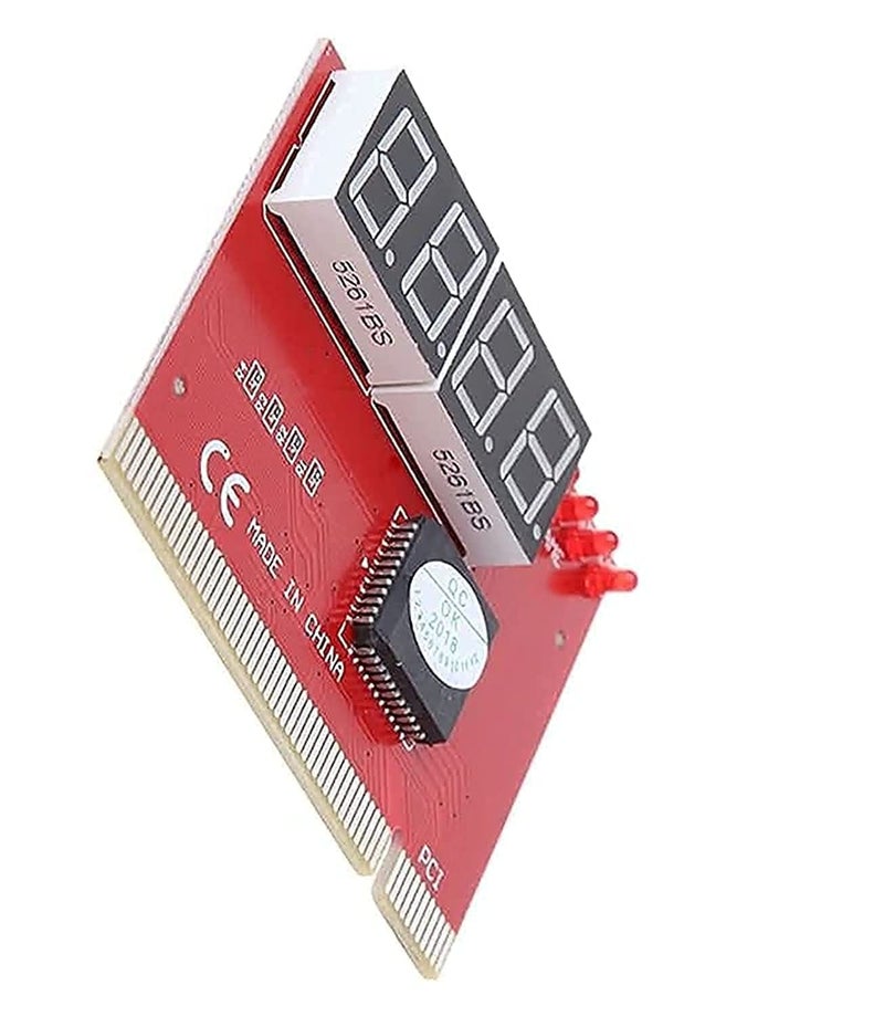 Keendex KX 2497 PC 3 Digital PCI Card Diagnostic Motherboard Tester - Red