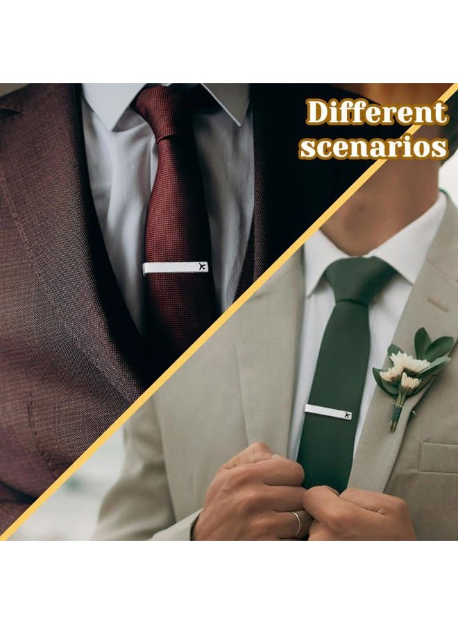 Sudaporn Airplane Tie Clips Bar for Pilot Husband Christmas Birthday Jewelry Gifts Aviation Captain Tie Clip Tack Pilot Flight Attendant Necktie Clip Men Necktie Accessory Wedding Business Holiday - Image 5