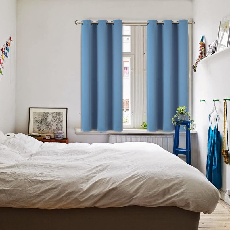 BGment الستائر Brgess Blackout لغرفة النوم - الغرفة المعزولة الحرارية الغامق في غرفة المعيشة مجموعة من لوحين (52 × 54 بوصة الدنيم الباهت) - Image 2