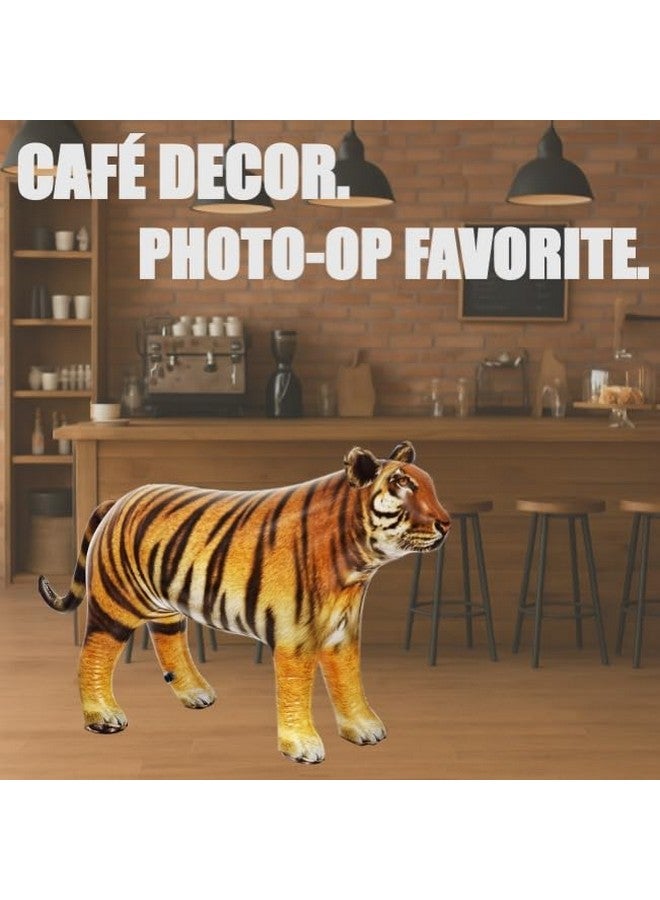Jet Creations 40 inches L/20 inches H Inflatable Tiger Toy, Orange-Yellow with Black Stripes, Realistic Jungle Animal Figure, Perfect for Pool Fun, Home Decor, Photo Prop, Wildlife Safari Theme, 1 pc - Image 5