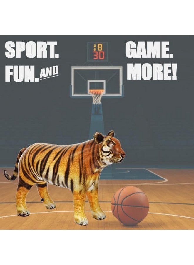 Jet Creations 40 inches L/20 inches H Inflatable Tiger Toy, Orange-Yellow with Black Stripes, Realistic Jungle Animal Figure, Perfect for Pool Fun, Home Decor, Photo Prop, Wildlife Safari Theme, 1 pc - Image 4