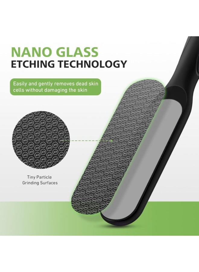 Hard Skin Remover Nano Glass Foot File - Foot Callus Remover, Durable Foot Scrubber, Dead Skin Remover, Hygienic Pedicure Tool, Long Lasting Foot Buffer, Soft Smooth Feet, Black - Image 2