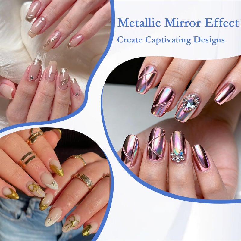 SIUSIO 16 Jars Chrome Nail Powder Nail Art Glitter Decoration Metallic Mirror Effect Holographic Aurora Pearl Mermaid White Pigment Powder Kit for Resin Craft Nail Art - Aurora Phantom - Image 5