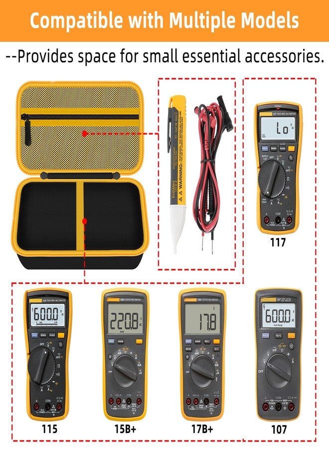 HESPLUS Hard Case for Fluke Multimeter - Compatible with 117/115/116/15B+/17B+/101/114/113/177/179/233/106/107 - Protective Storage Bag Organizer for Testers & Accessories (Case Only) - Image 2