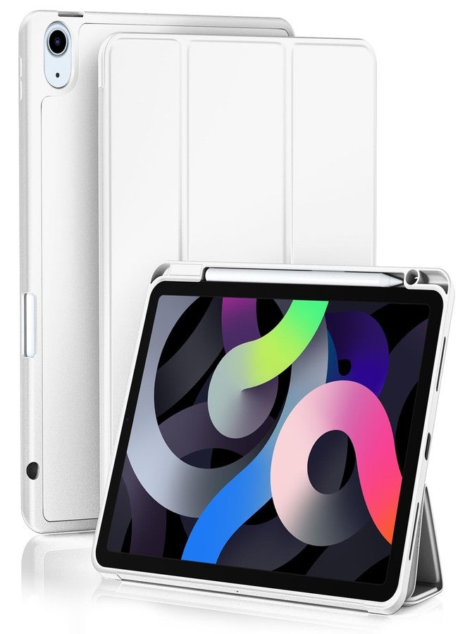 Akkerds جراب Akkerds متوافق مع iPad Air مقاس 11 بوصة من الجيل السابع/السادس (M3/M2) 2025/2024، وجراب iPad Air من الجيل الخامس/الرابع مقاس 10.9 بوصة 2022/2020 مع حامل قلم [تشغيل/إيقاف تلقائي]، أبيض - Image 1