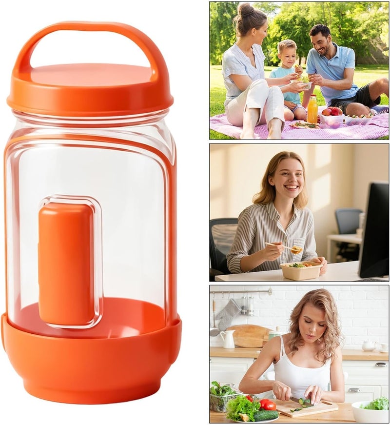 Salad Jar,Clear Portable Food Canisters - Food Storage Container,for Home Daycare School Travel Camping Restaurant Dining Picnic Outdoor Activity - Image 3