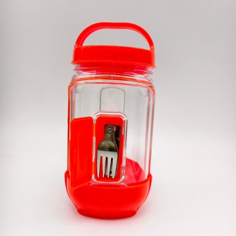 Salad Jar,Clear Portable Food Canisters - Food Storage Container,for Home Daycare School Travel Camping Restaurant Dining Picnic Outdoor Activity - Image 5