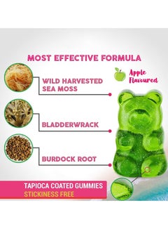 Daynee Sea Moss Gummies - Natural Irish Sea Moss and Bladderwrack with Burdock Gummy - 60 Gummies - Vegan - Thyroid, Healthy Skin, Keto Detox, Gut, Joint Support Alkaline Supplements  - Image 3
