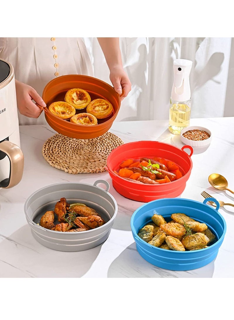 2 pack Air Fryer Silicone Pot Reusable 7.5 Inch Liners Round Food Safe Non-Stick Basket Oven Accessories Replacement Heat Resistant Easy Cleaning - Image 2