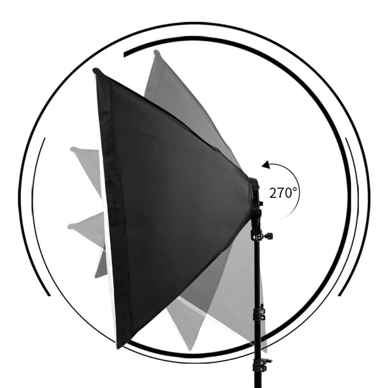 Lighting Kit Photography Photo Studio Video Continuous Light Stand Two 50 X 70cm Softbox Ten Bulbs Two 5-Light Holder - Image 5
