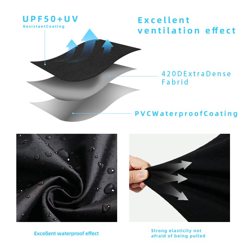 maobutte Round Fire Pit Cover for 22-34 Inch Firepit, Heavy Duty Outdoor Patio Fireplace Covers - Waterproof Dustproof Anti UV and Tear Resistant - Image 3