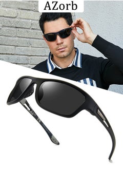 AZorb Polarized Sports Sunglasses for Men Women TPEE Material Men's Eye Sun Glassess UV400 Protection Shades for Cycling Driving Fishing Black  - Image 1